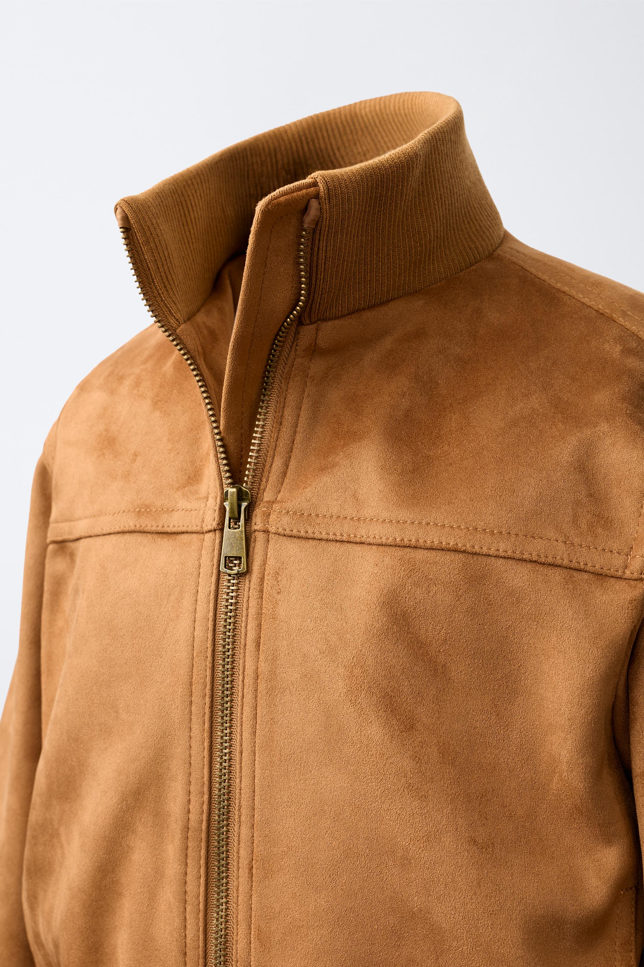 FAUX SUEDE BOMBER JACKET